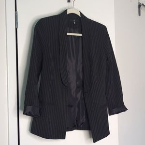 Missguided blk pinstripe blazer sz 2